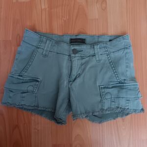 Genetic Denim The Survivor utility military green low rise micro mini shorts 25
